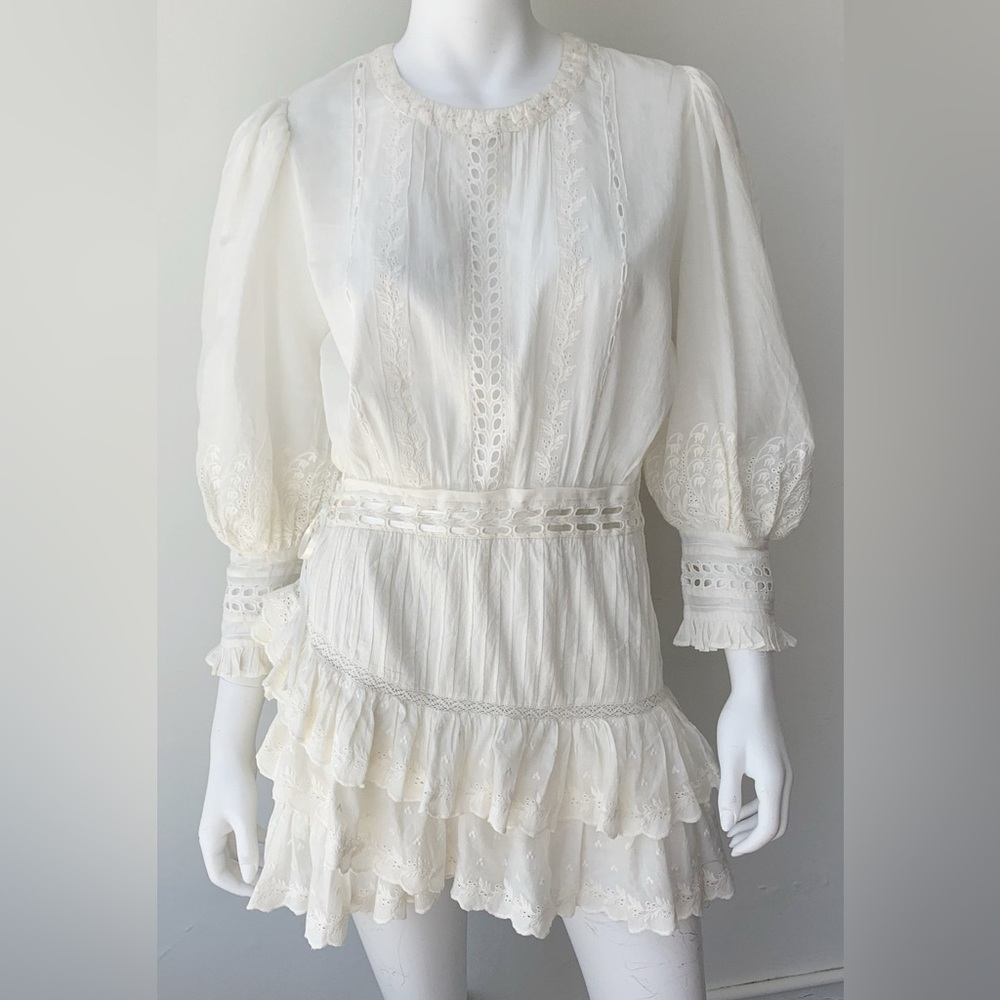Fancy White Mini Dress - Picture 3 of 6